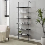 6 Wood Bookcase, Ladder Bookshelf Furniture With Metal Frame. Fixed Price $99.99.