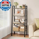 Hoctieon 4-TIER Industrial Ladder Bookshelf Narrow Tall Standing. Fixed Price $56.51.