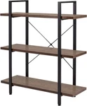 Vintage 3-SHELF Industrial Bookcase Dark Oak Multifunctional Furniture. Fixed Price $66.99.