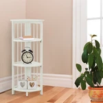 Corner Storage Organizer Bookshelf Folding Bookcase White 4-SHELF Furinno. Fixed Price $77.86.