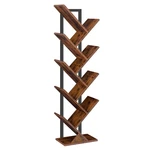 Hoobro Tree Bookshelf, 9-TIER Bookcase 7.9"D X 13.4"W 45.6"H, Rustic Brown. Fixed Price $80.99.