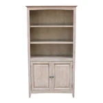 International Concepts 60" Solid Wood Shaker Bookcase Washed Gray Taupe. Fixed Price $521.25.