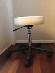 Earthlite Pneumatic Massage Rolling Stool Adjustable, Cfc-free Vanilla Creme. Fixed Price $215.00.