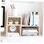 Desktop Organizer Office Storage Rack Adjustable Wood Display White Tone. Fixed Price $41.47.