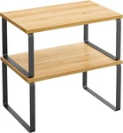 Songmics Bamboo Cabinet Storage Shelf Organizer Brown Metal Frame KCS02NBV1. Fixed Price $18.99.