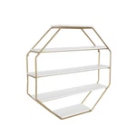 Kate And Laurel Lintz Large Modern Octagon Floating Wall Shelves With Metal F.... Fixed Price $142.22.