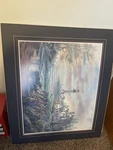 Carl Valente Dancing Lights At Sea Lithograph On Canvas. Fixed Price $48.00.