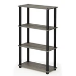 Furinno Turn-s-tube Storage SHELVES,4-TIER Book Shelf, French Oak Gray/black. Fixed Price $48.46.
