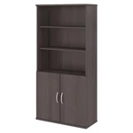 Studio 5 Shelf Bookcase With Doors Storm Gray - Engineered Wood. Fixed Price $576.99.