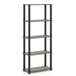 Furinno Turn-s-tube Engineered Wood 5-TIER Shelf Display Rack French Oak Gray. Fixed Price $66.35.