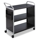 Safco Scoot 3 Shelf Utility Transport Cart In Black. Fixed Price $397.99.
