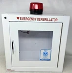 Aed Wall Cabinet Alarm Strobe Light Emergency Defibrillator 17.5X17.5X7" -no Key. Fixed Price $59.98.
