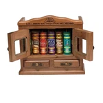 New Bookcase Armoire Wood And Glass, Copper Hinges For 7 Mini Books Inc High. Fixed Price $59.99.
