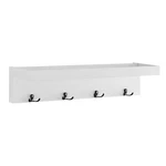 Danya B Wall Mounted Coat Rack With 4 Hooks And Ledge Shelf, White. Fixed Price $44.70.