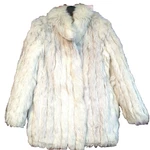 Saga Fox Fur Coat Size 9 4 Hook Closure Used Stains W/ Pockets Mid Length. Fixed Price $279.00.
