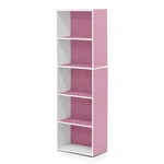 Furinno Luder Engineered Wood 5-TIER Reversible Open Shelf Bookcase Pink. Fixed Price $81.98.