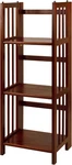 Walnut 3-SHELF Folding Bookcase 14" Wide, Stylish & Space-saving Design. Fixed Price $111.99.