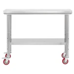 Vevor Stainless Steel Table, 24 X 35.4 Inches Food Prep Worktable With Wheels,. Fixed Price $110.16.