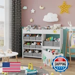 Botlog Kids Bookshelf Fabric Bins And Movable Toy Chest Storage Organizer. Fixed Price $165.50.