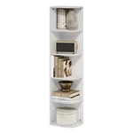 Tier Corner Bookshelf 9.3X12X51.7 White Standing Storage Furinno Pasir. Fixed Price $89.99.