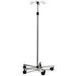 Lumex Deluxe Rolling Iv Pole, 4-HOOK, Portable 5-LEG Stand With Wheels, Height-a. Fixed Price $114.88.