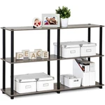 Furinno Turn-n-tube Wood 3-TIER Storage Display Rack French Oak Gray/black. Fixed Price $62.85.
