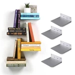 Xympo Floating Invisible Bookshelf Wall Mounted Set 4 Aluminum Turn Book.... Fixed Price $37.37.
