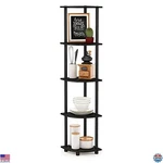 5-TIER Corner Display Rack Multipurpose Shelving Unit, Espresso/black Finish. Fixed Price $56.44.