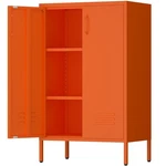 2 Metal Accent Cabinet, Locker Storage With Doors And Shelves. Fixed Price $99.99.