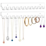 2 Pack Necklace Holder Hanging Jewelry Organizer, Self-adhesive, Wall Clear. Fixed Price $10.69.