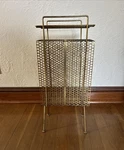 Gold Metal Mesh Telephone Stand Magazine Rack Ashtray Holder Mcm Richard Galef. Fixed Price $74.99.