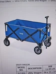 Uline S-21433BLU Utility Wagon Folding 180LBS Durable Blue 36 X 19 22. Fixed Price $75.00.