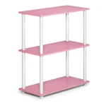 Furinno Turn-n-tube Wood 3-TIER Compact Shelf Display Rack Pink/white. Fixed Price $45.99.