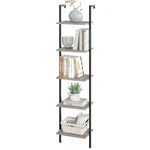 Elyken Ladder 5-TIER Wood Wall Mounted Bookshelf Metal Frame Vintage Open. Fixed Price $75.62.