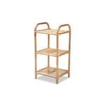 Baxton Studio Barras Modern Bohemian Brown Finished Rattan 3-TIER Display Shelf. Fixed Price $119.39.