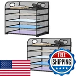 Kinkota Paper Organizer Letter With Handle Mesh 5 Trays Desk File. Fixed Price $48.09.