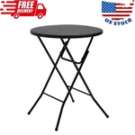 31" Round High-top Folding Table, Black. Fixed Price $37.94.
