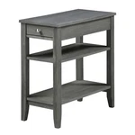 American Heritage 1 Drawer Chairside End Table With Shelves Dark Gray 24 Inch. Fixed Price $104.90.