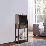 3-TIER Bamboo Display Rack Bookshelf Case W/ Drawer Freestanding 60KG. Fixed Price $91.20.