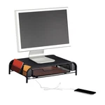 Safco Onyx Mesh Monitor Stand 2159BL, Black, W/ Usb, Durable. Fixed Price $69.56.