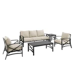 Crosley Furniture Kaplan 5 Piece Metal Outdoor Sofa Set In Oatmeal. Fixed Price $1546.99.