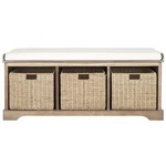 Safavieh American Homes Collection Lonan Wicker Storage Bench Grey Wash/white. Fixed Price $364.46.