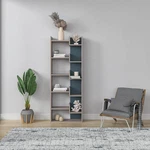 Chic Ada Bonaparte Bookcase In Light Mocha & Turquoise - 64.17" X 53.4. Fixed Price $110.99.