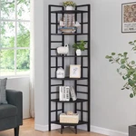Homissue Corner Shelf, Tier Tall Narrow Bookshelf 76.9", Industrial .... Fixed Price $148.76.