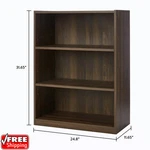 3 Wood Bookcase Wide Storage Display Bookshelf Adjustable Shelving Canyon. Fixed Price $28.90.