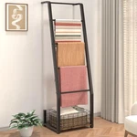 Ansionsol 6.3FT Blanket Ladder Storage Basket 5 Tier Decorative Shelf. Fixed Price $81.94.