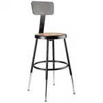 National Public Seating 6218HB-10 Round Stool With Backrest, Height 19". Fixed Price $111.91.