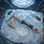14" Fantasy Edge Stainless Steel Dragon Axe W/wooden Stand For Displays. Fixed Price $54.99.