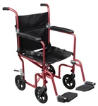 Drive Deluxe Fly-weight Aluminum Transport Wheelchair W/ Removable Casters. Fixed Price $279.00.