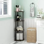 Furinno 4-TIER Corner Dark Brown Grain Turn-n-tube Bookshelf. Fixed Price $29.99.